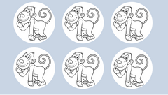 Monkey Colour-me-in cake toppers