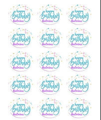 Happy birthday edible cupcake toppers