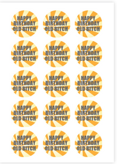 'Happy Birthday Old Bitch' - cupcake toppers